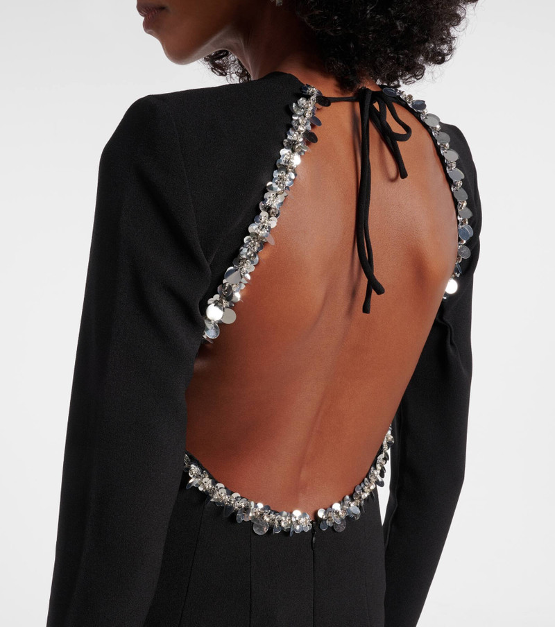Sequined open-back crêpe maxi dress 5