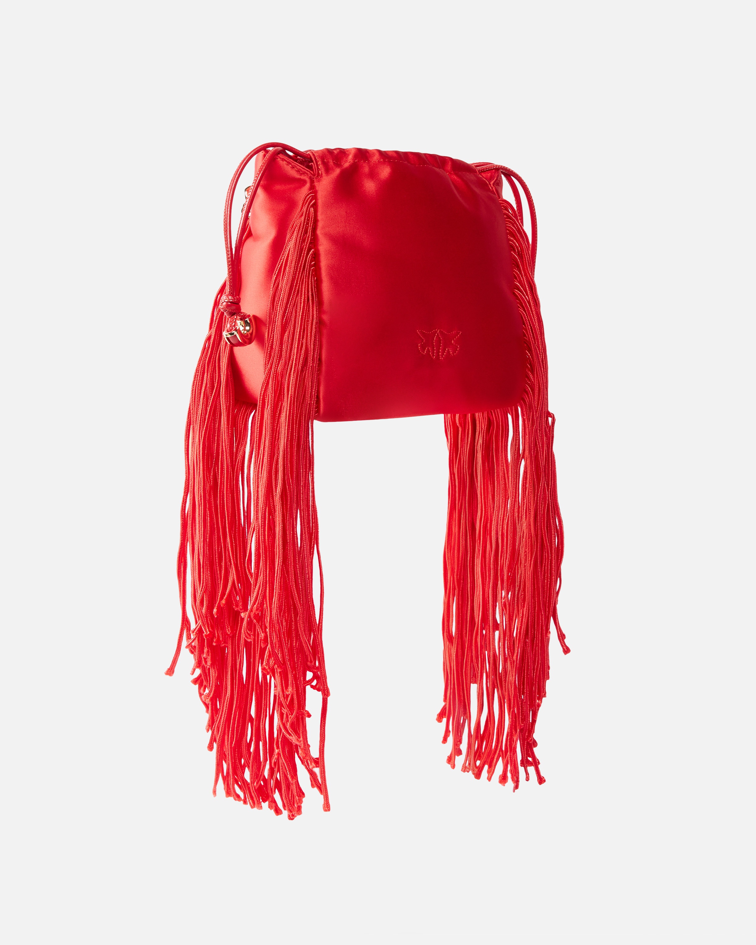 PINKO SATIN MINI CLUTCH WITH FRINGING | REVERSIBLE