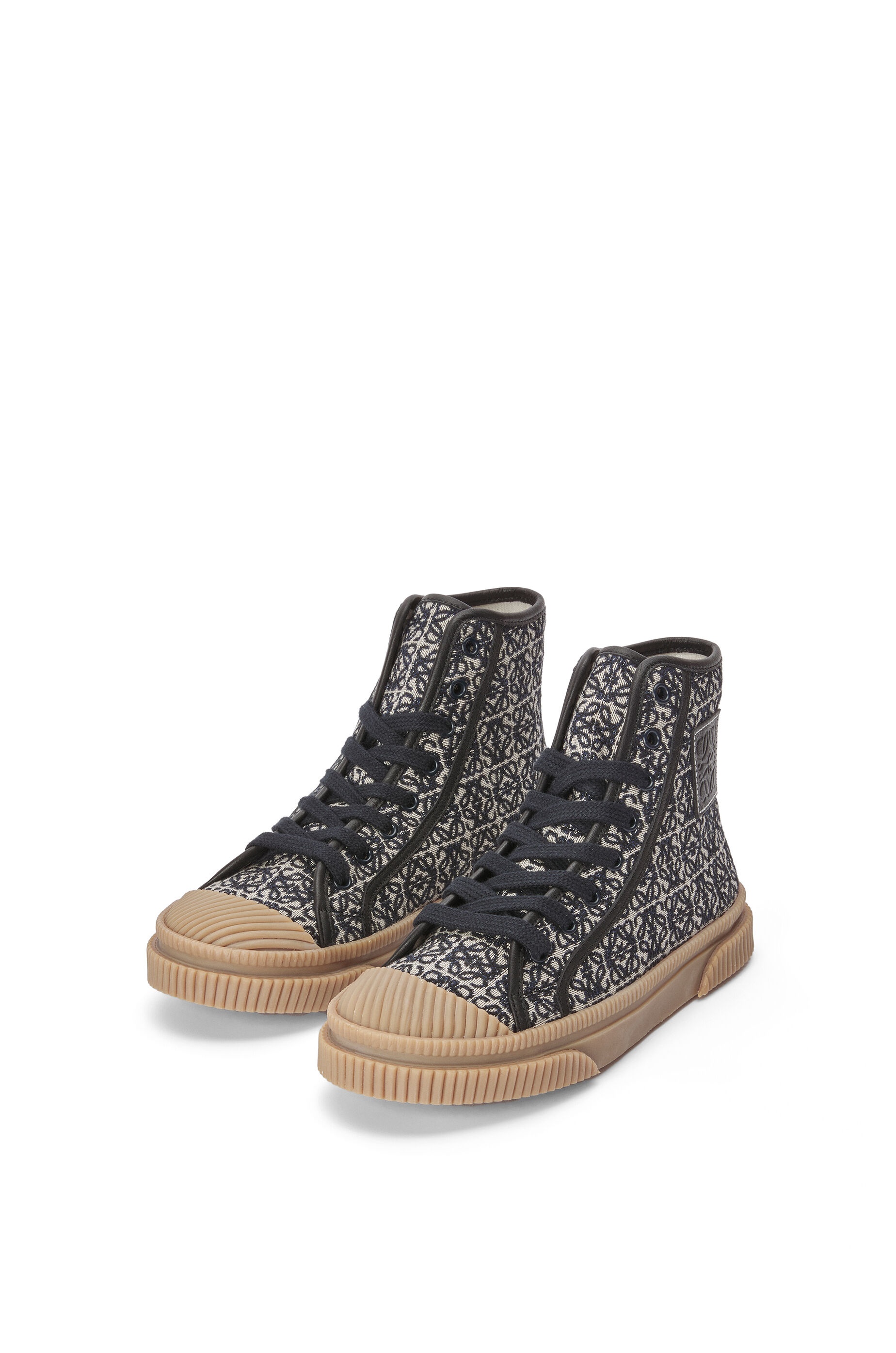 High top sneaker in Anagram jacquard and calfskin - 2