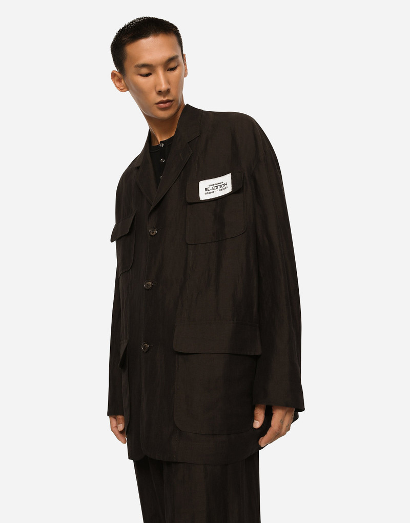 Dolce & Gabbana Oversize single-breasted linen and viscose jacket outlook