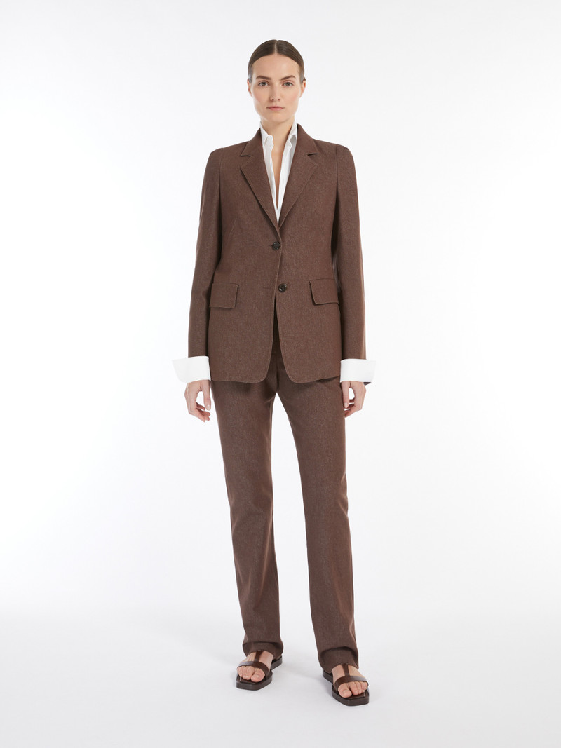 Max Mara GALIZIA Slim-fit cotton trousers outlook