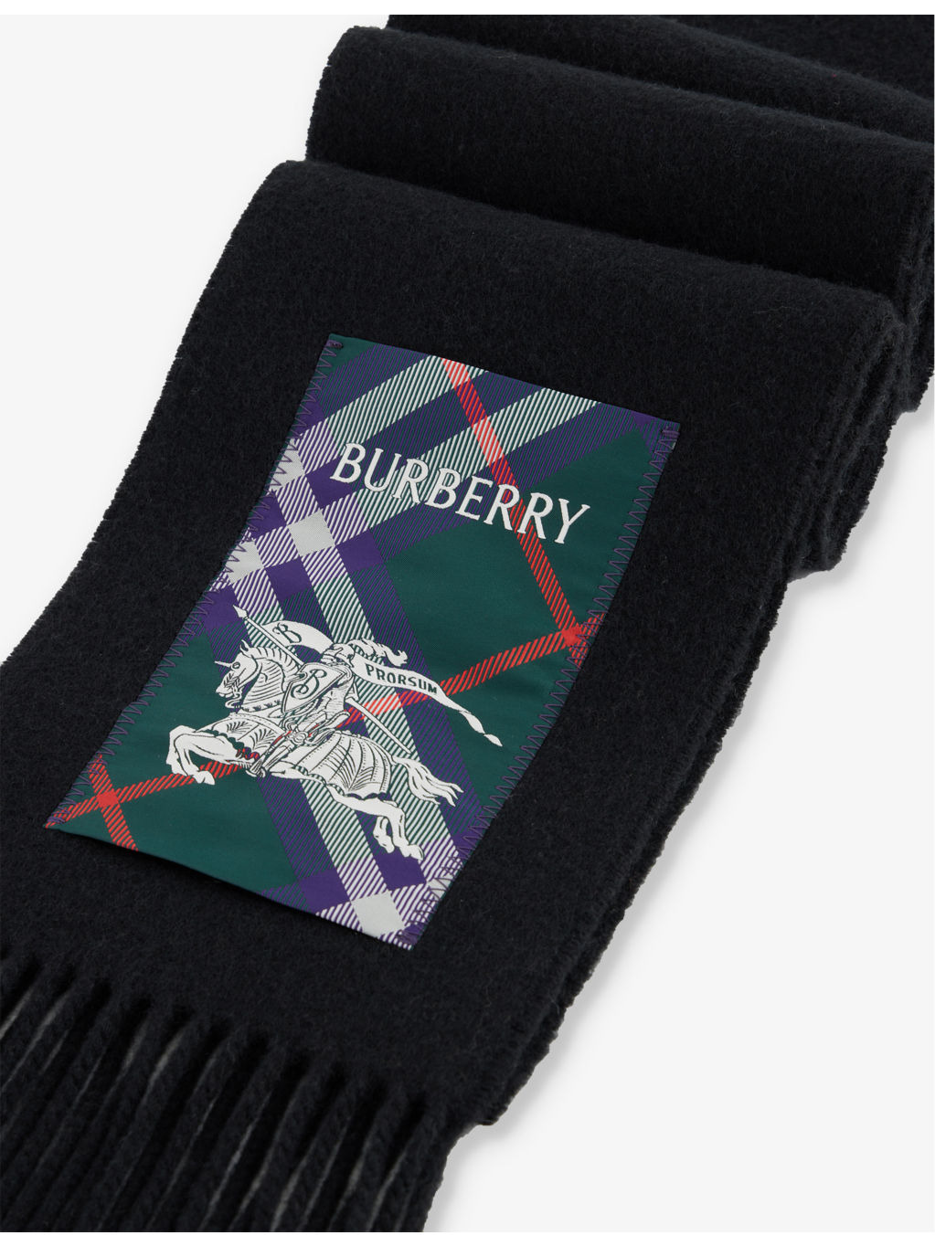 Brand-patch fringed cashmere scarf - 3