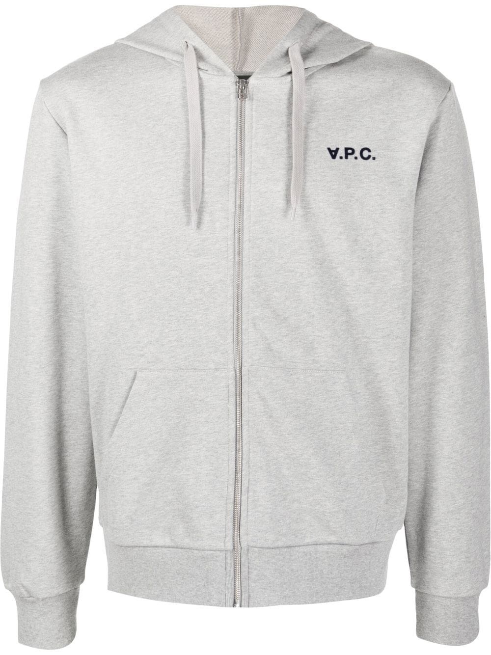 logo-print zip-fastening hoodie - 1