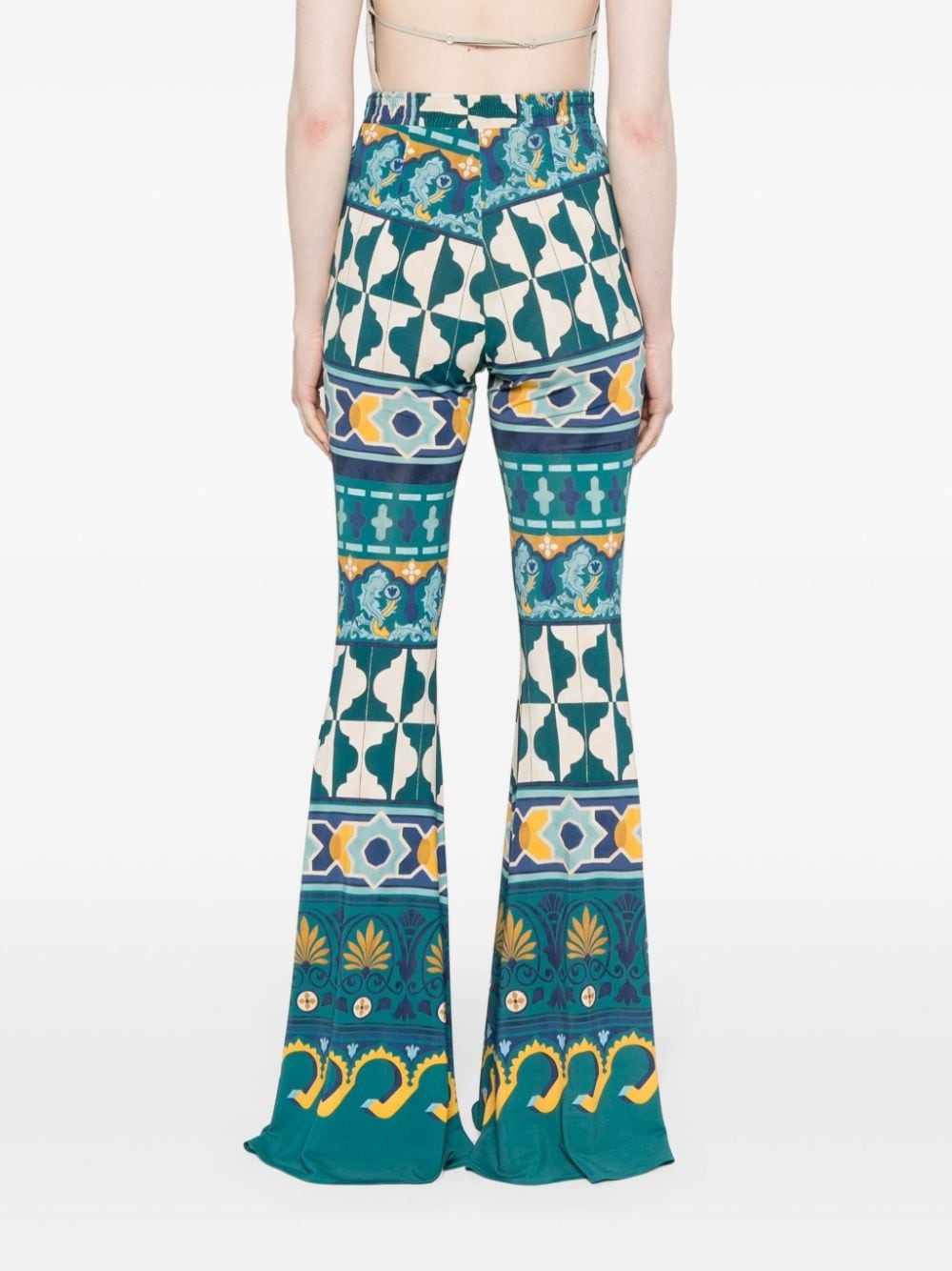 geometric flared trousers - 4