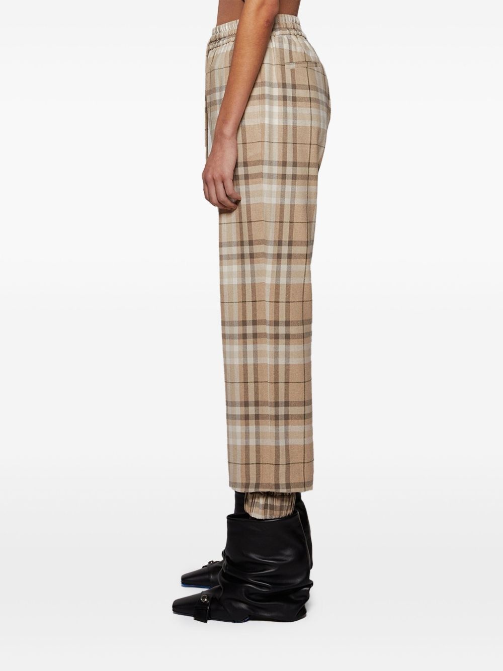 checked lounge trousers - 4