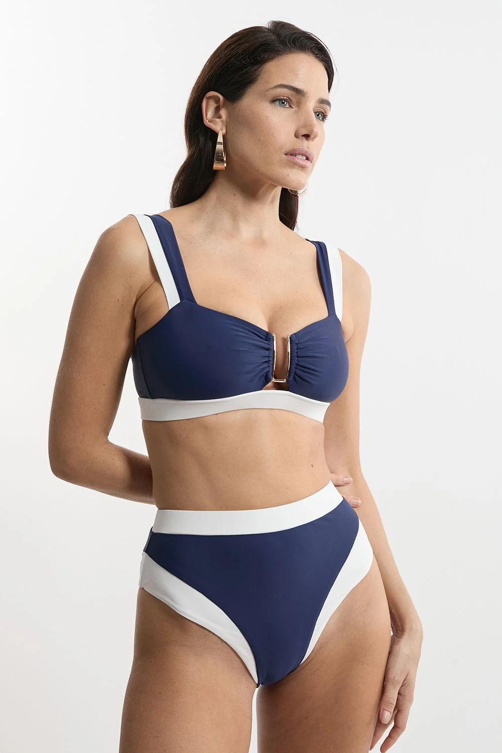 Colour Blocked Trimmed Bikini Top - 1
