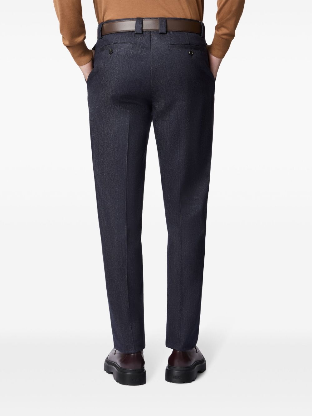 wool denim tailored trousers - 3