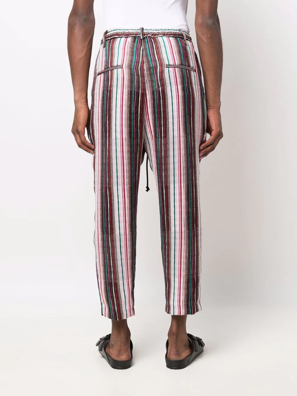 striped cropped trousers - 4