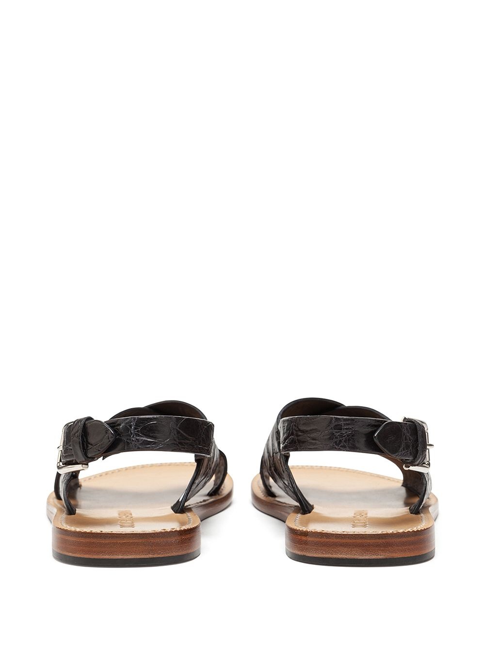 crocodile leather crossover strap sandals - 3