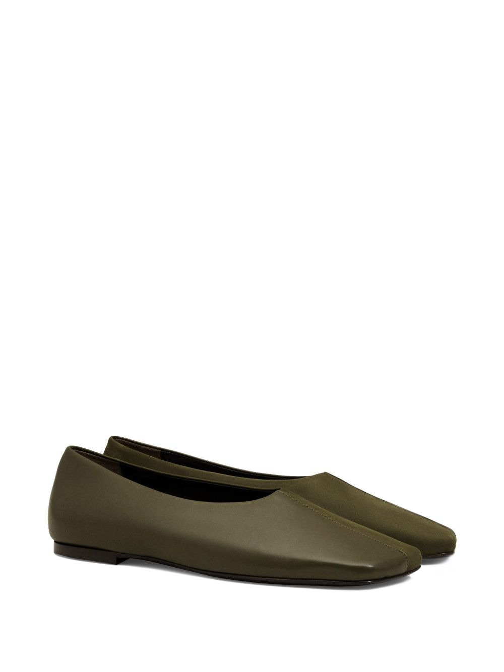 leather square-toe ballet flats - 2