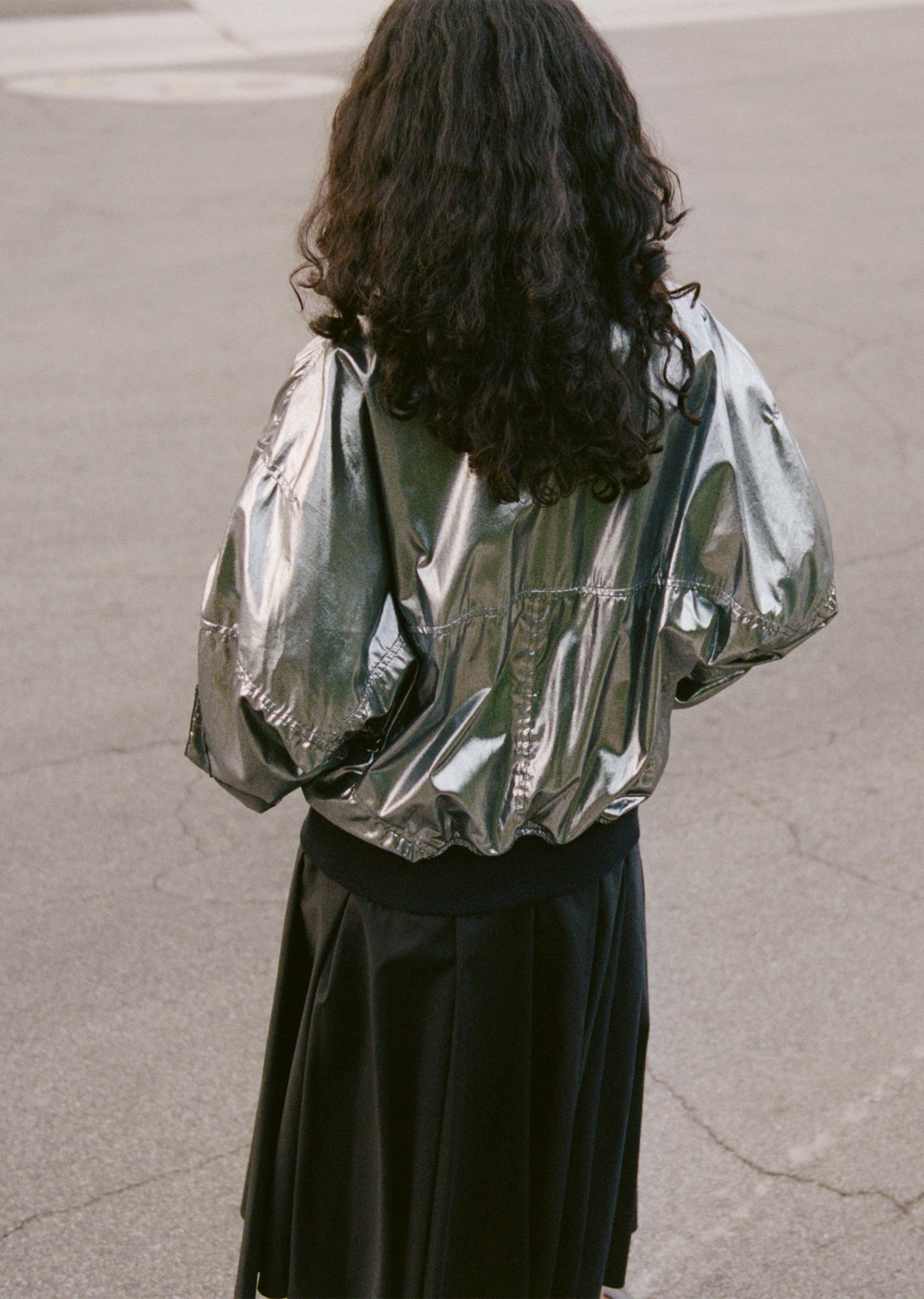 Foiled Cotton Bomber Jacket - 6