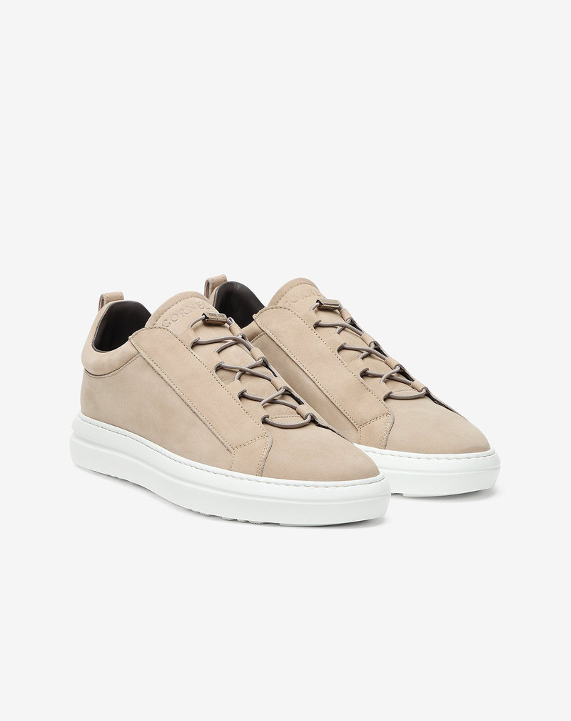 CORNELIANI White nabuk trainers outlook