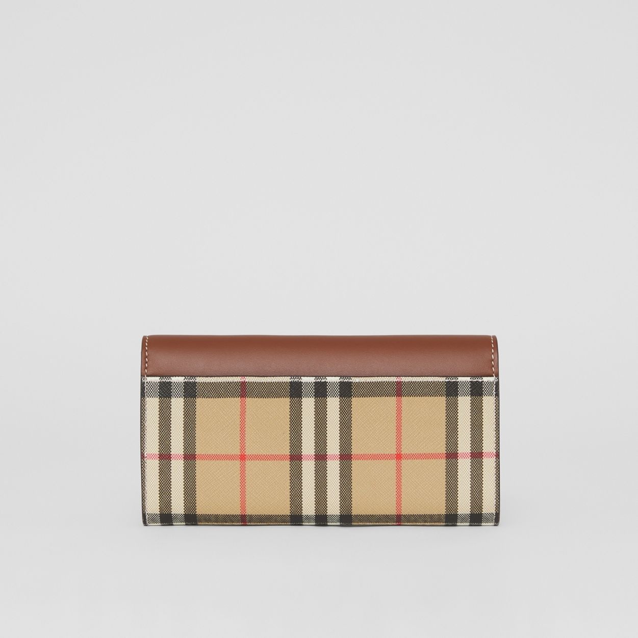 Vintage Check and Leather Continental Wallet - 5