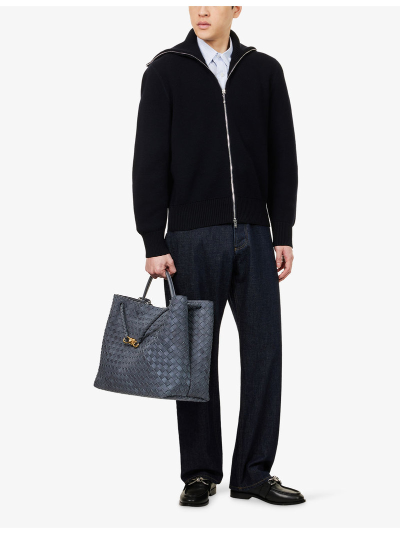 Bottega Veneta High-Neck Double-Knit Wool And Cotton Cardigan outlook