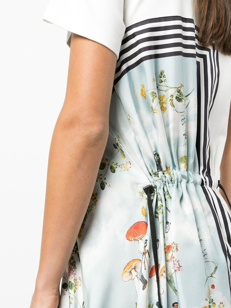 asymmetric graphic-print hybrid T-shirt 5