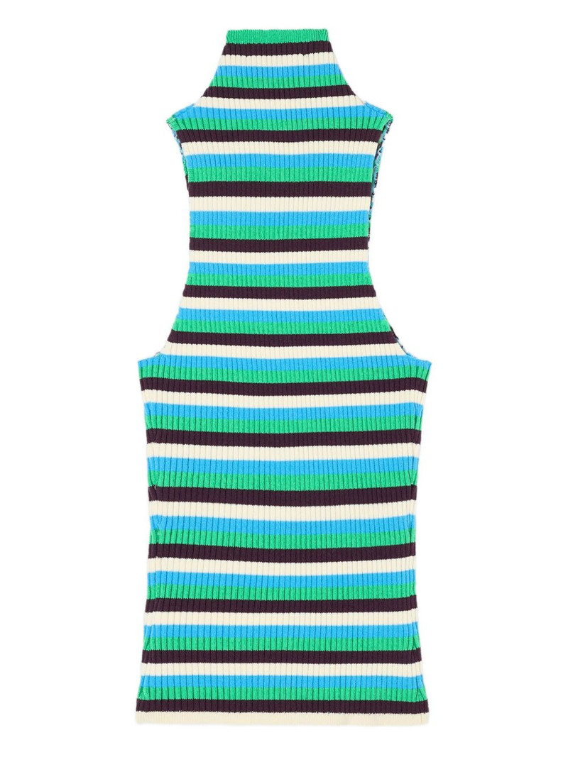 SUNNEI striped high-neck vest outlook