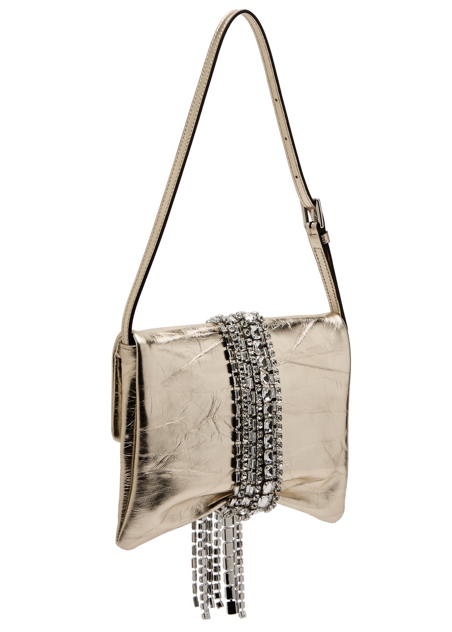 Jimmy Choo Zandra Crystal-embellished Leather Shoulder bag - 2