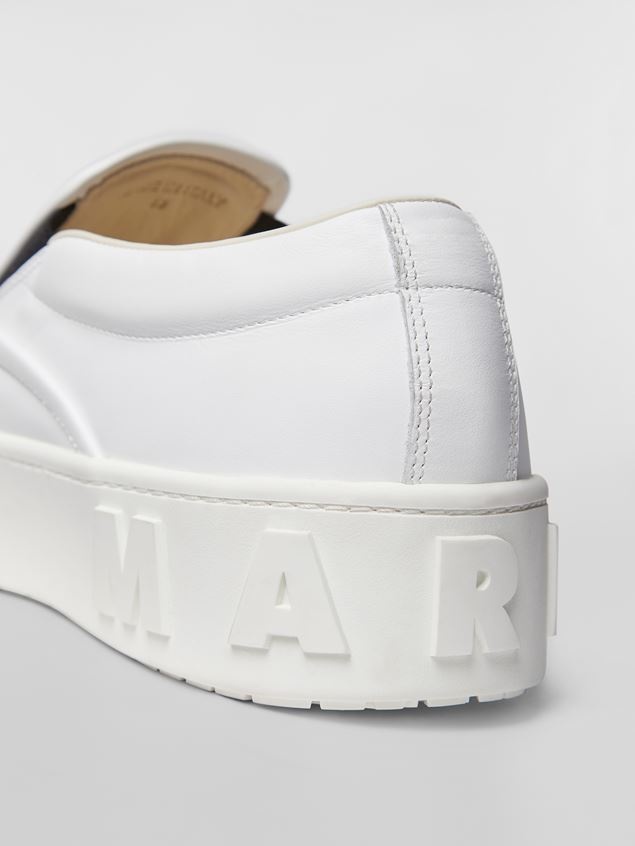 CALFSKIN SLIP-ON SNEAKER WITH MAXI LOGO ON THE HEEL - 5