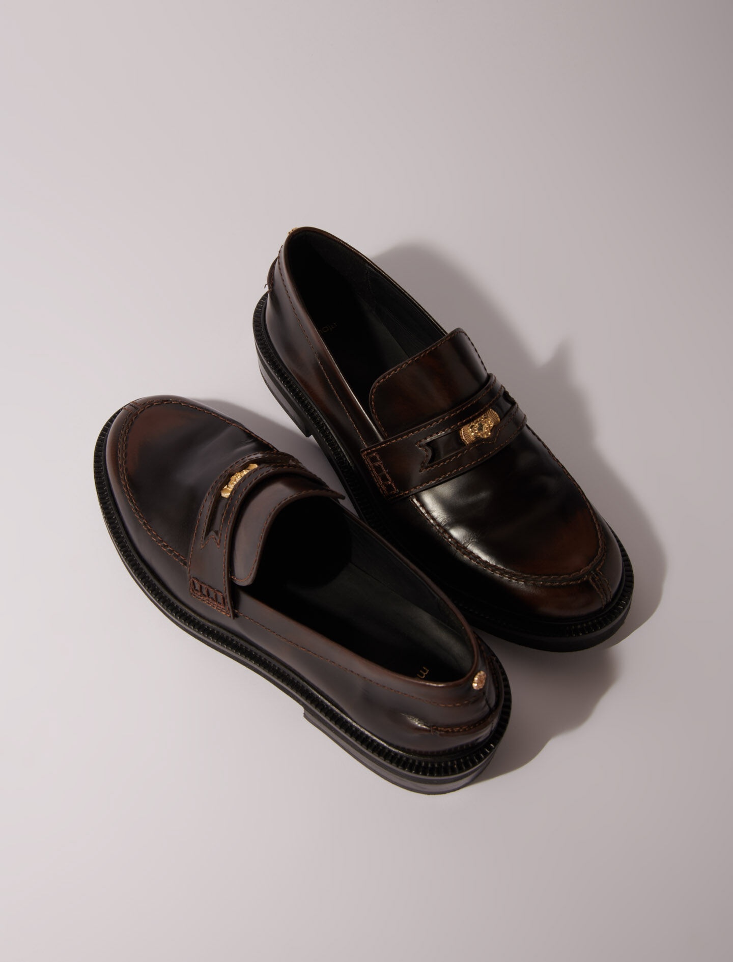 Brushed leather loafers - 5