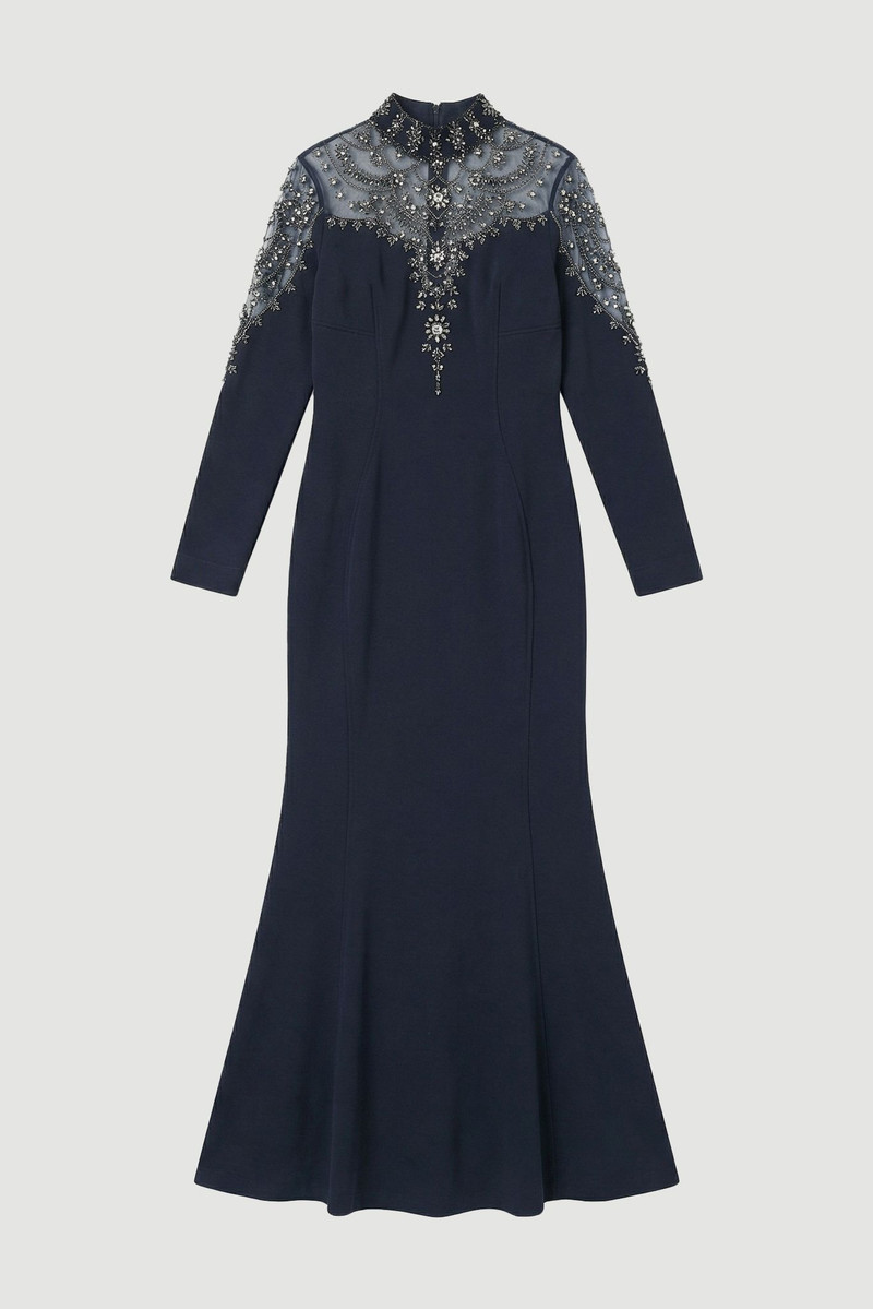 Plus Size Premium Crystal Embellished Woven Maxi Dress - 1