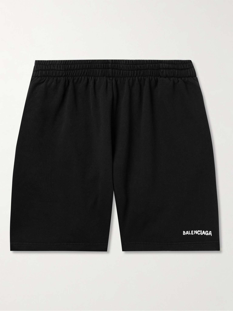Straight-Leg Logo-Print Cotton-Jersey Shorts 1