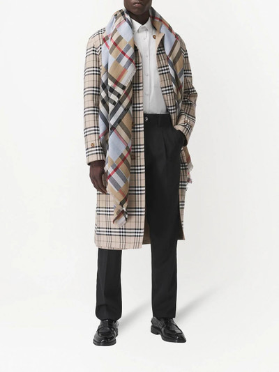 Burberry checker-print cashmere scarf outlook