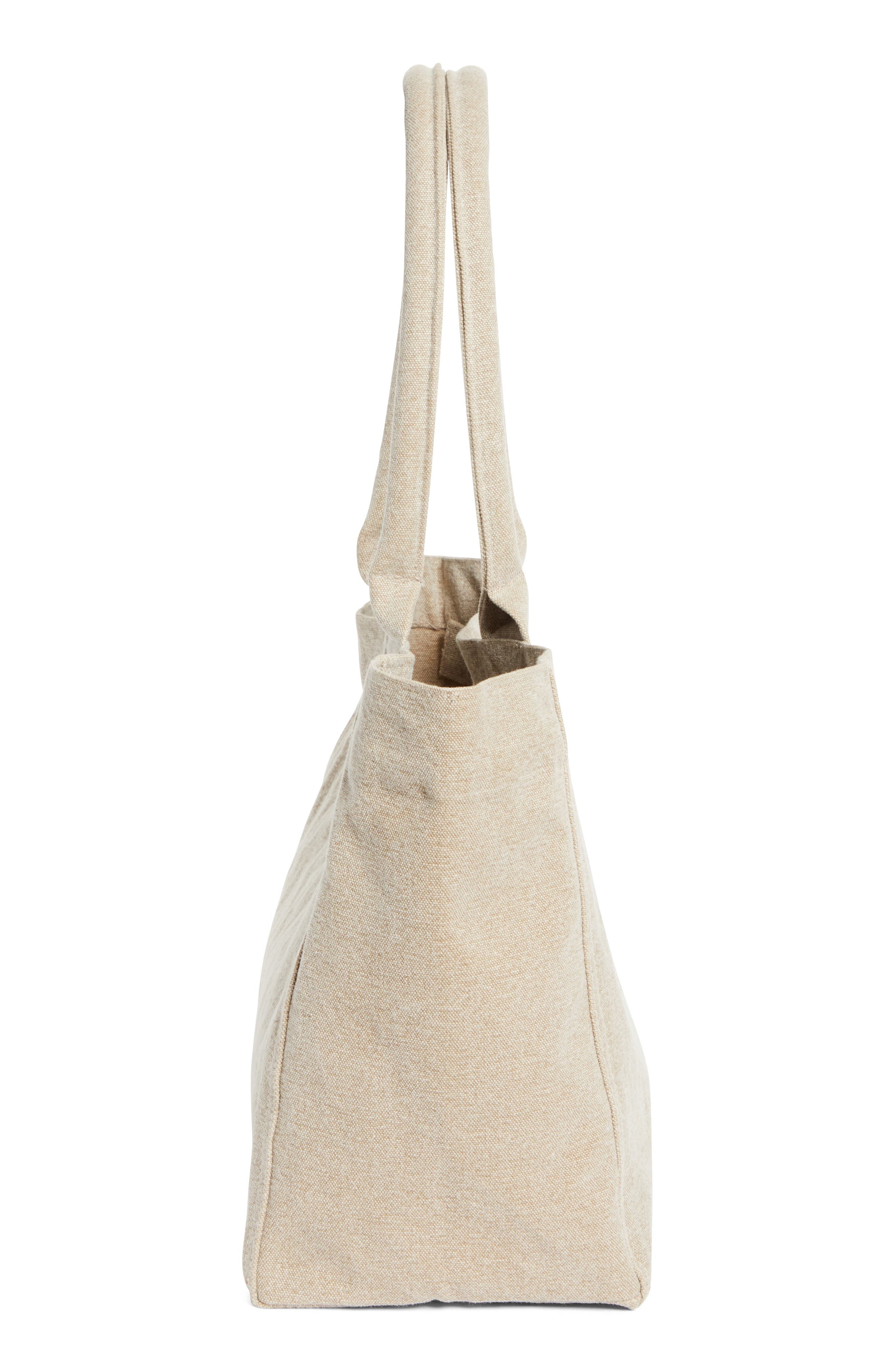 Isabel Marant Yenky Zipped Embroidered Logo Canvas Tote in Beige at Nordstrom - 6