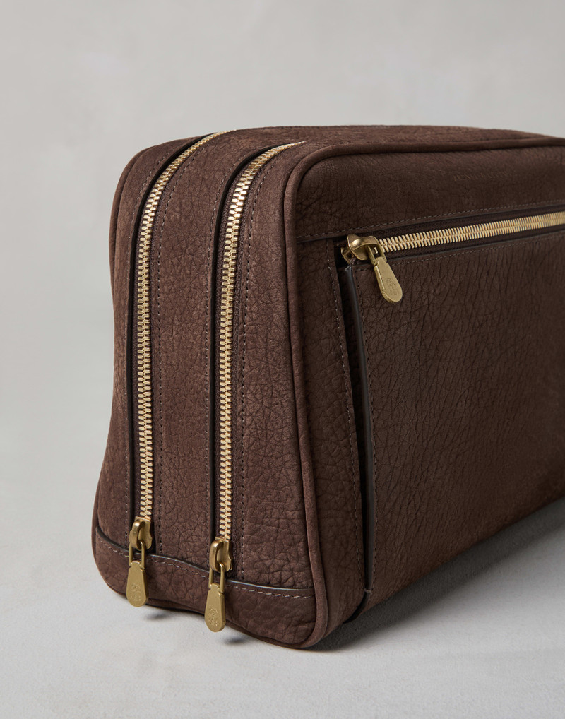 Nubuck beauty case with double zipper 3