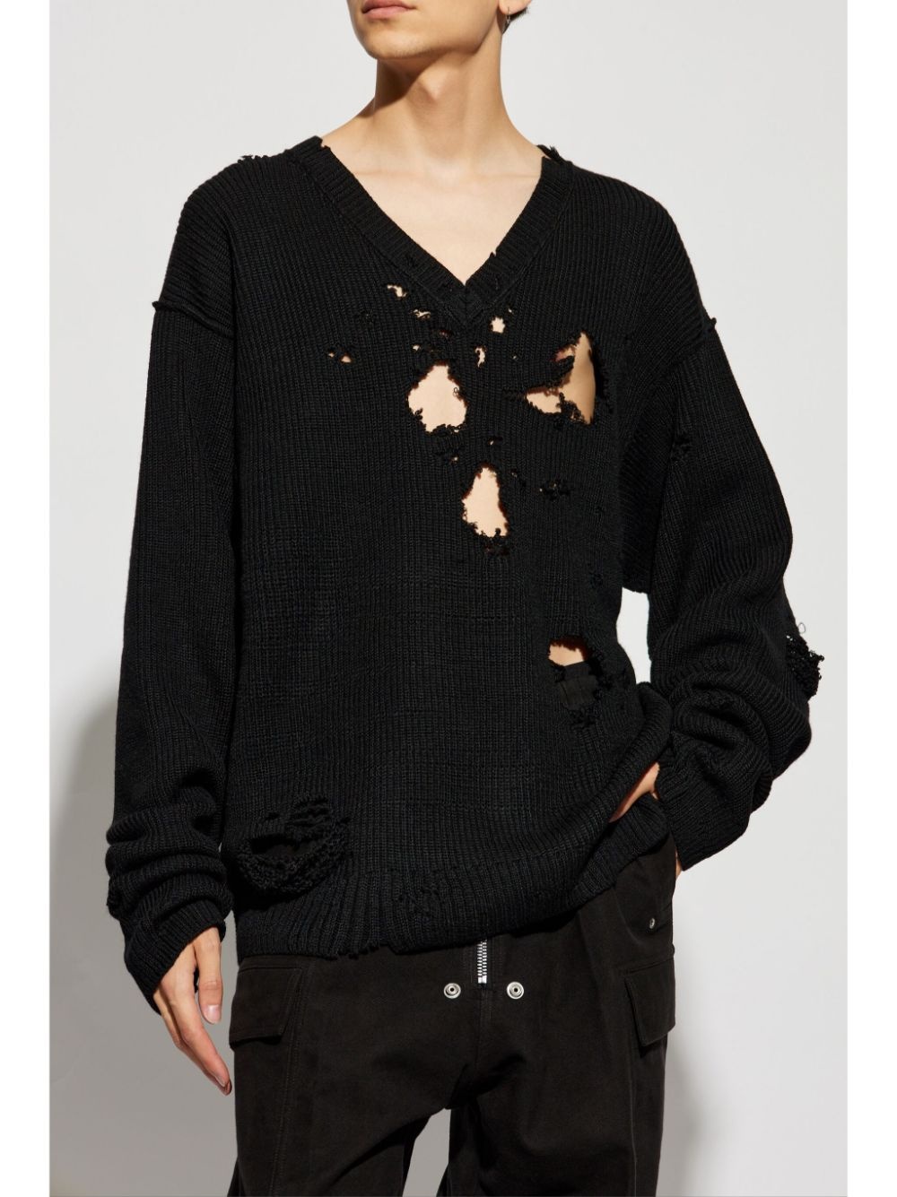 distressed-effect jumper - 3