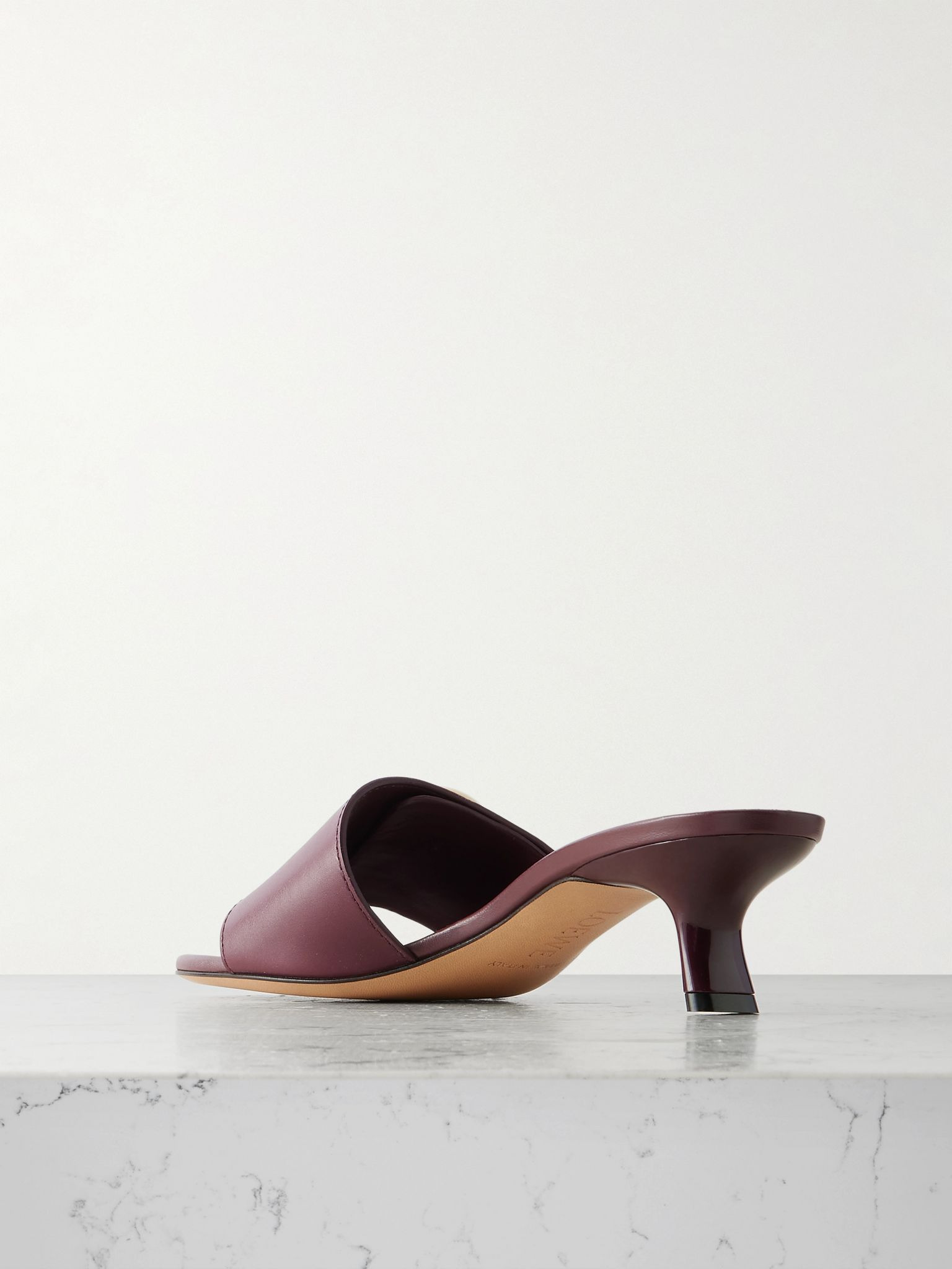 Pebble leather mules Burgundy - 3
