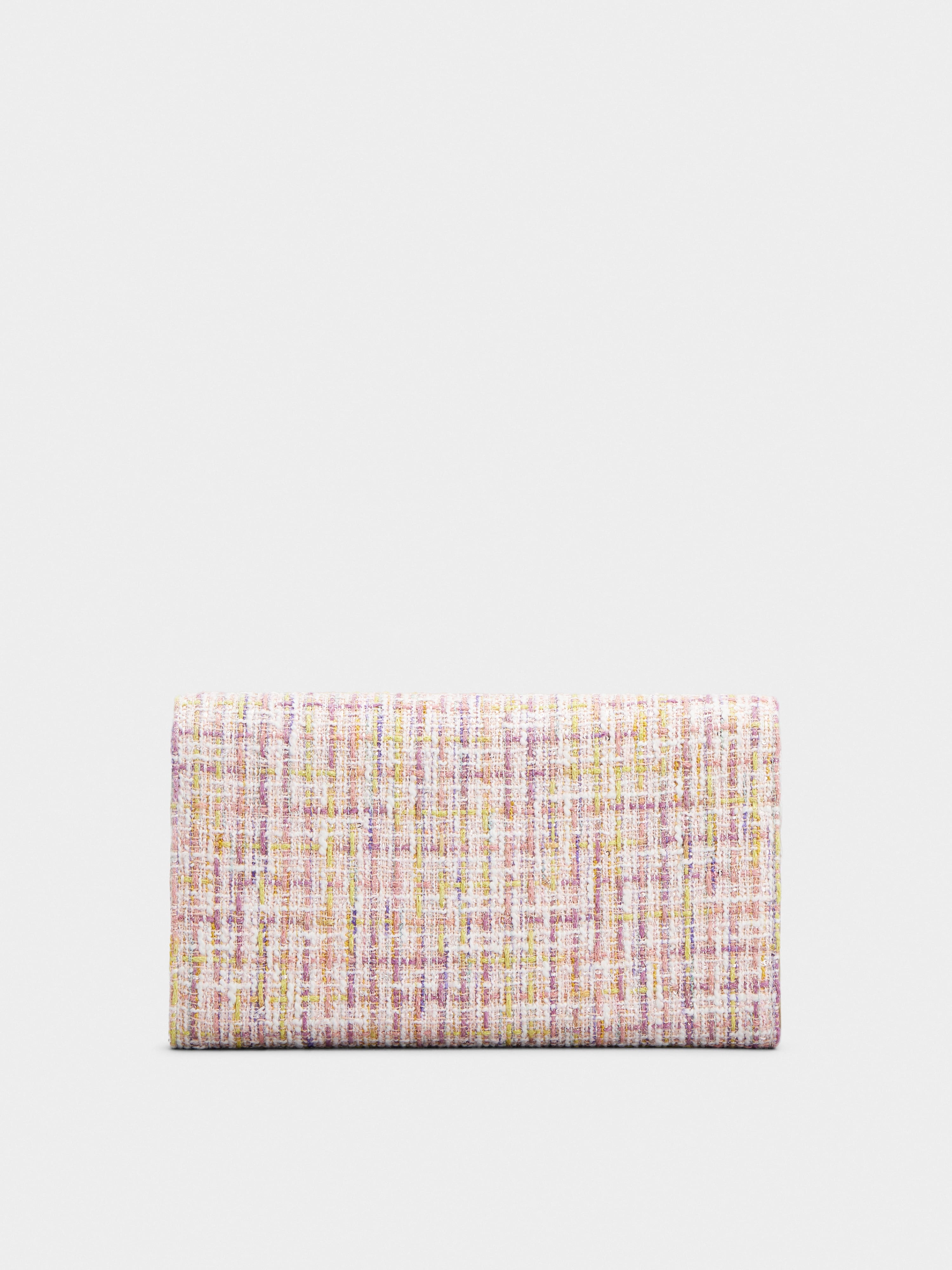 Flower Strass Buckle Clutch Bag in Fabric - 4