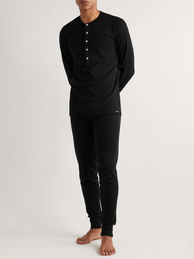 TOM FORD Grosgrain-Trimmed Stretch-Cotton Jersey Long Johns outlook