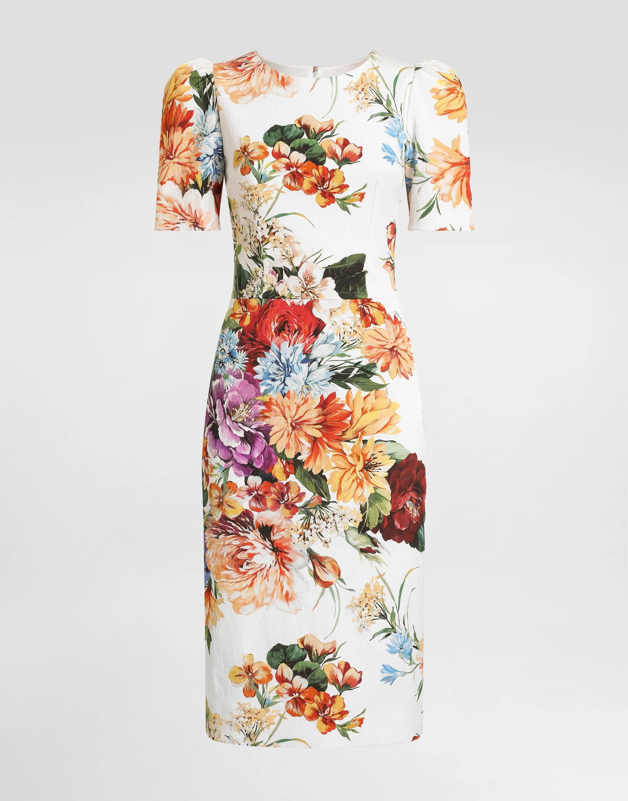 Bouquet-print dress in cretonne - 1