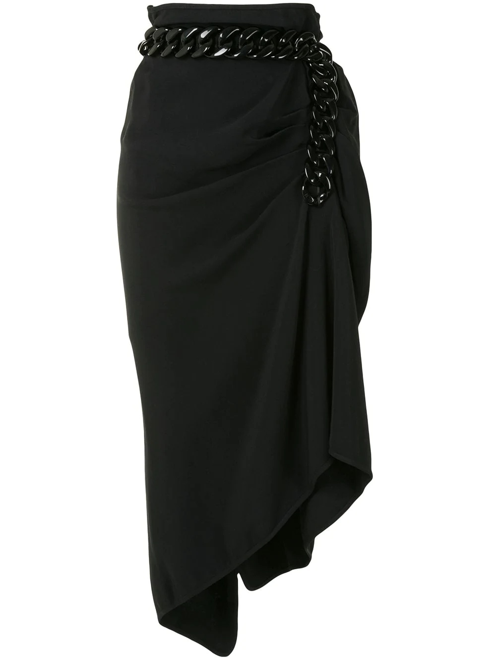 asymmetric gathered chain-link skirt - 1