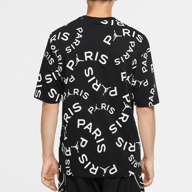 Air Jordan Paris Saint-Germain Jock Tag Alphabet Short Sleeve Black CK9788-010 - 5