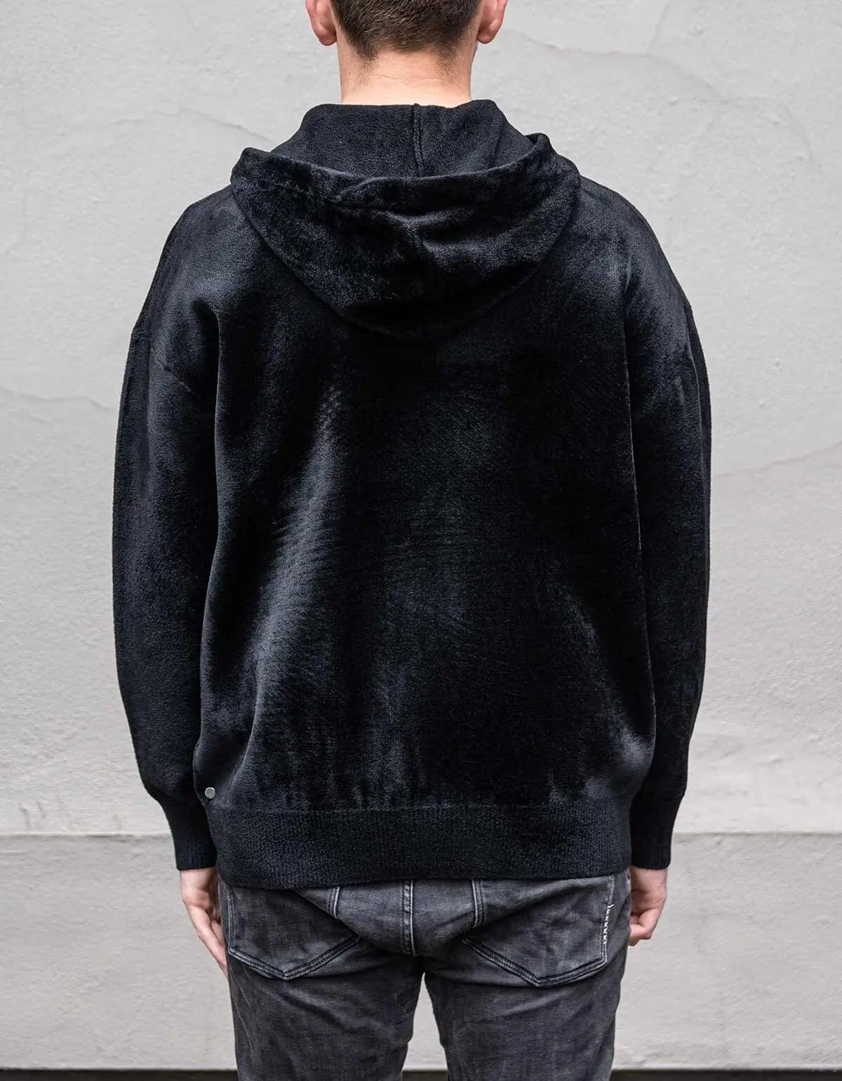 Givenchy Black Velvet Zip Logo Hoodie - 4