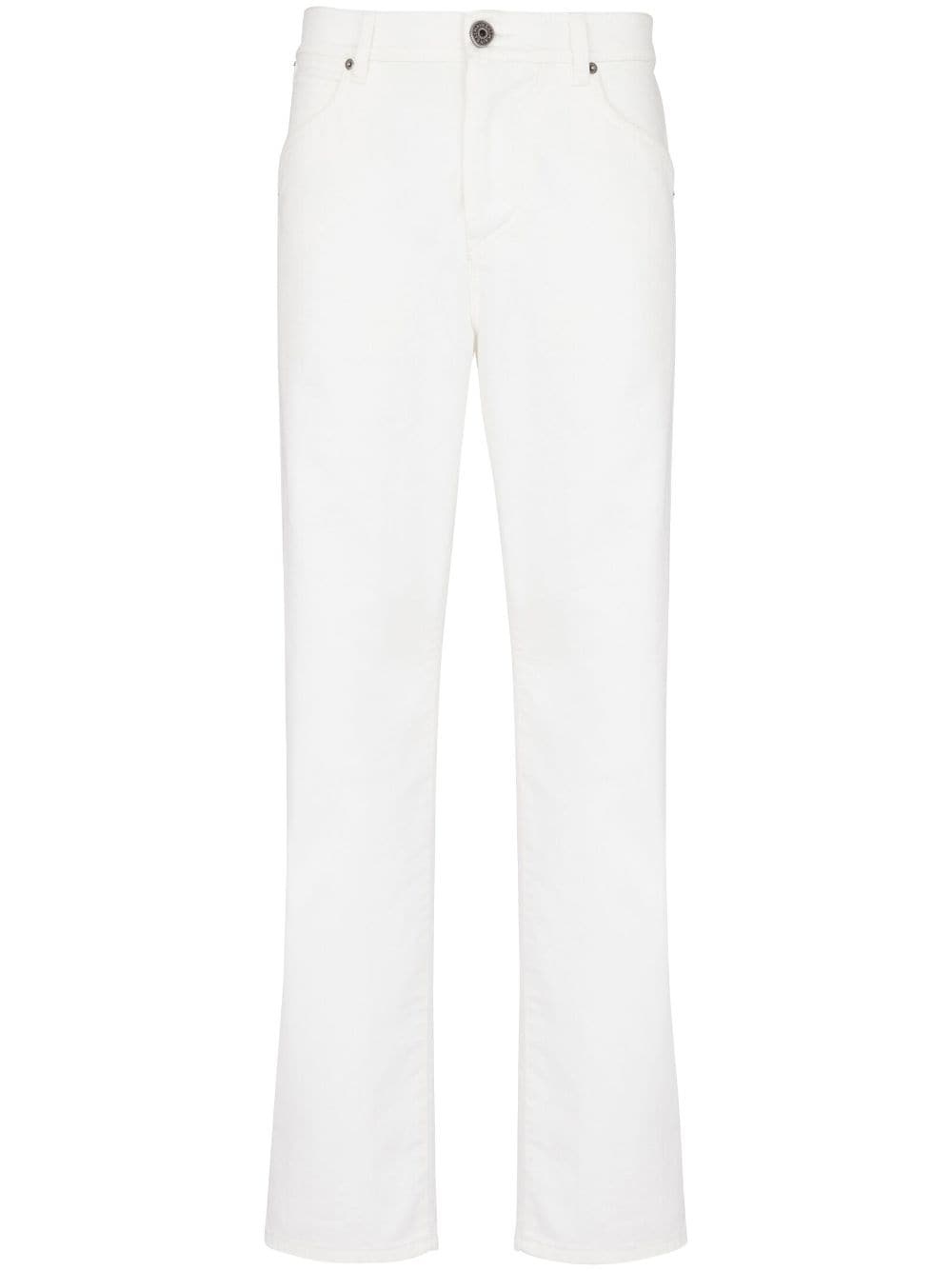 logo-embroidered straight-leg jeans - 1
