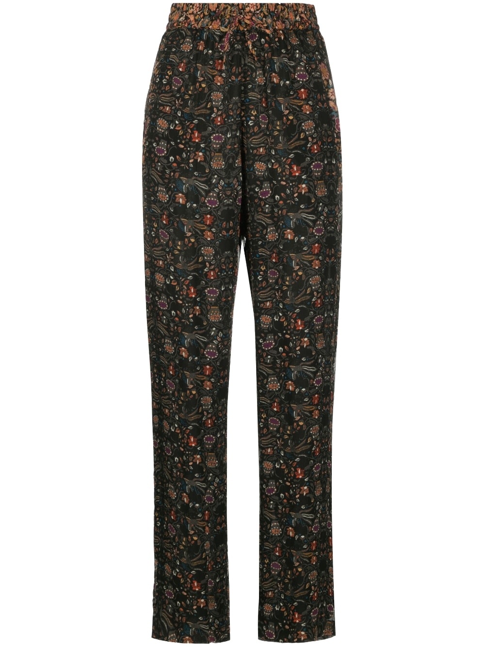 Ozio floral-print silk trousers - 1