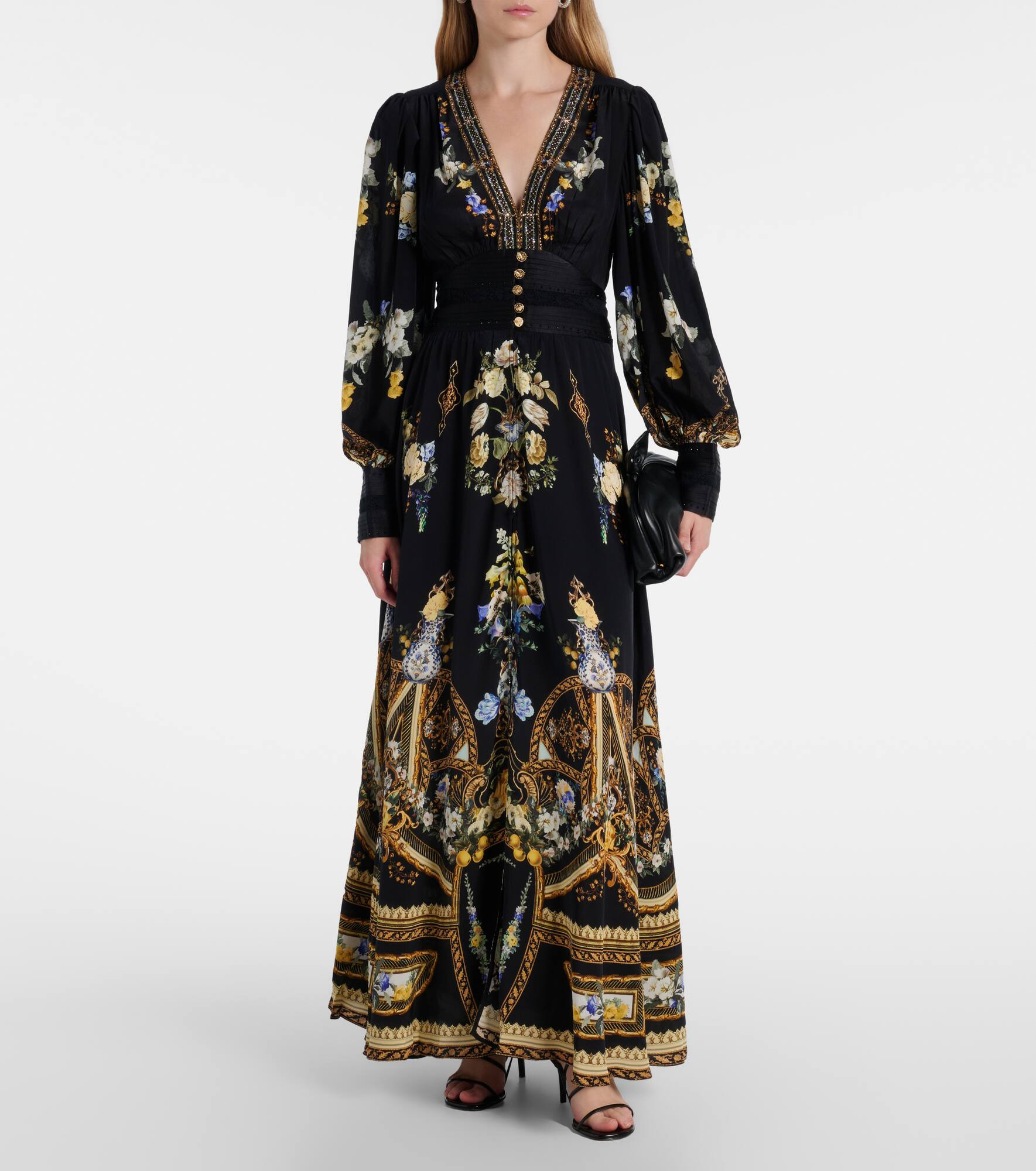 Ottoman Elegance floral silk maxi dress - 2