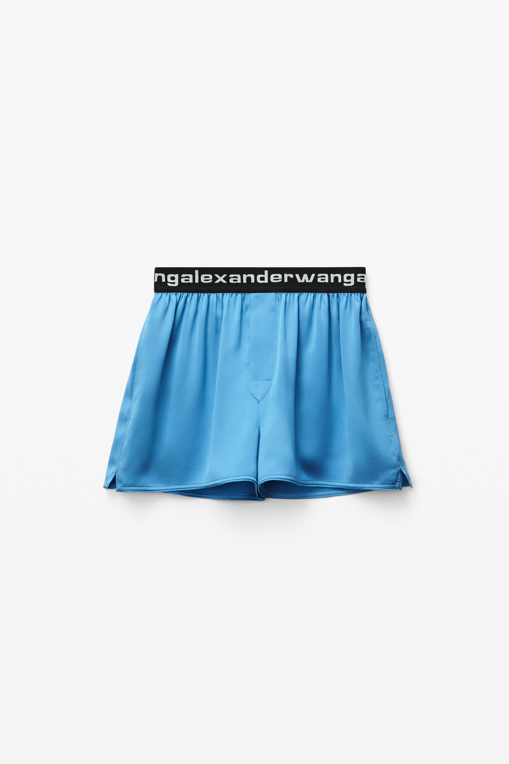 LOGO ELASTIC SHORT IN SILK CHARMEUSE - 1