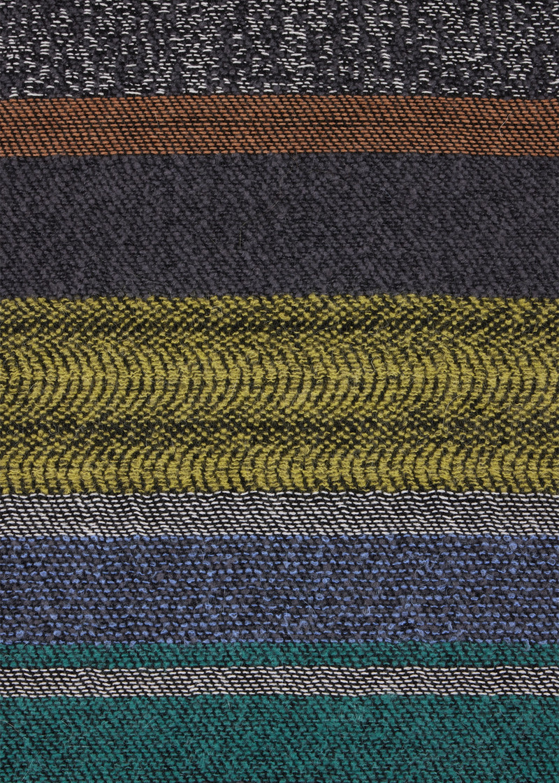 Green Mohair-Blend 'Mixed Stripe' Scarf 4