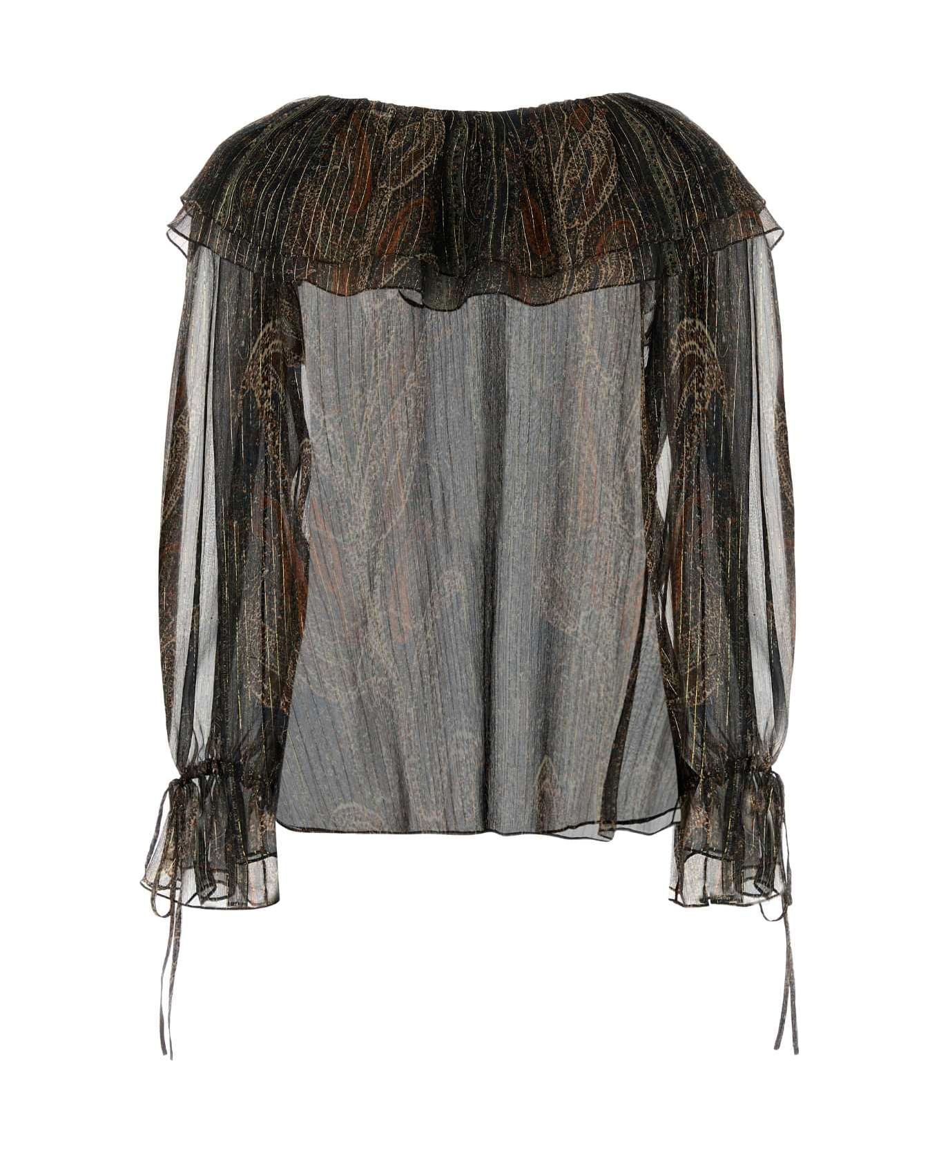 Printed Silk Blend Blouse - 2