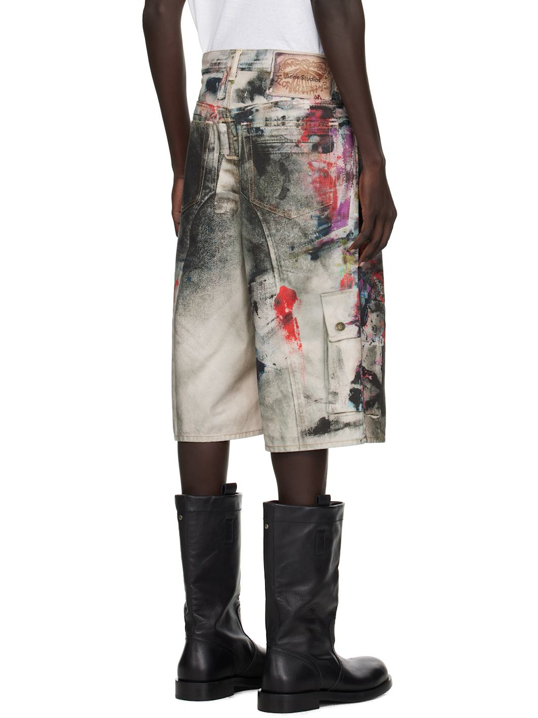 Gray Trompe L'oeil Shorts - 3