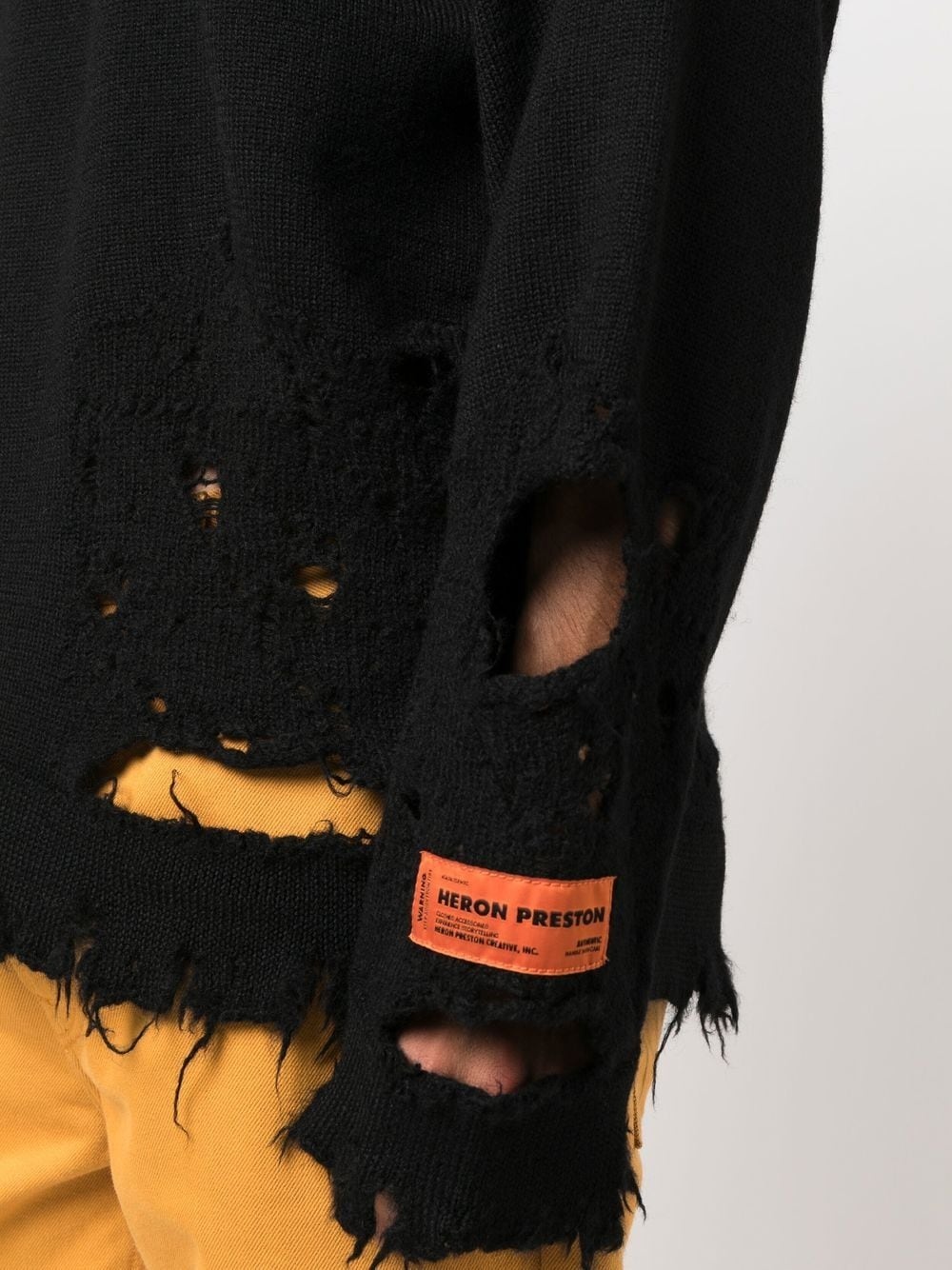 distressed logo-patch jumper - 5