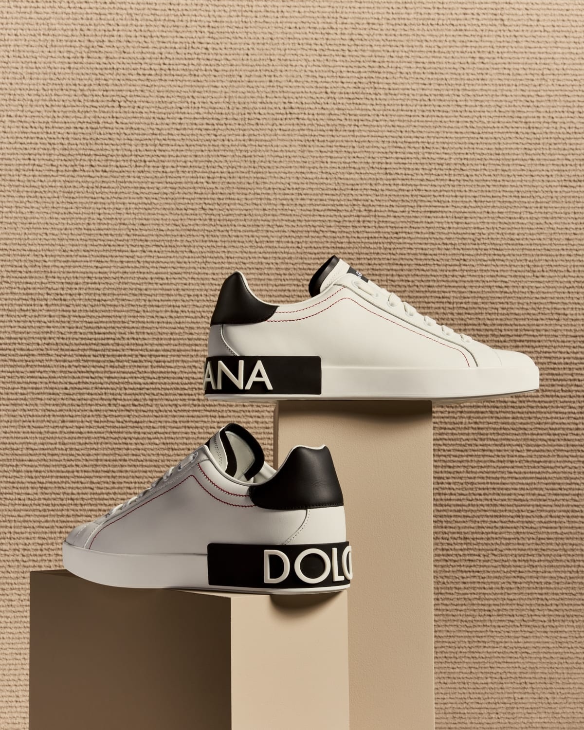 Dolce Gabbana Men's Portofino Two-Tone Leather Sneakers