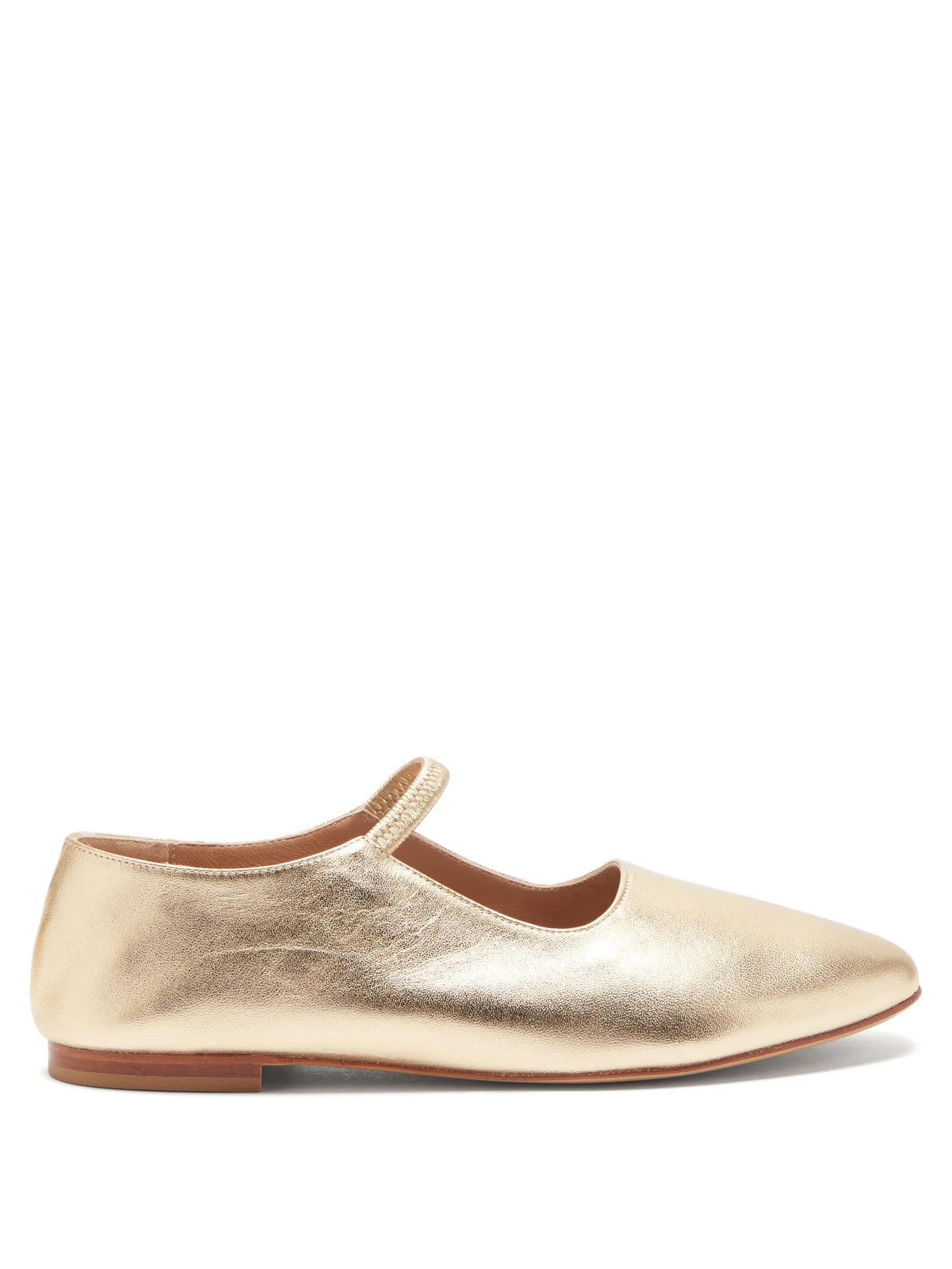 Glove metallic-leather Mary-Jane flats - 1