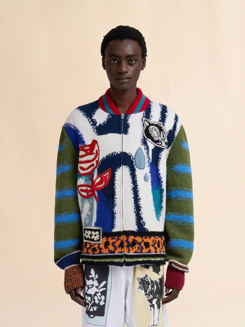Marni MULTICOLOUR WOOL CARDIGAN outlook