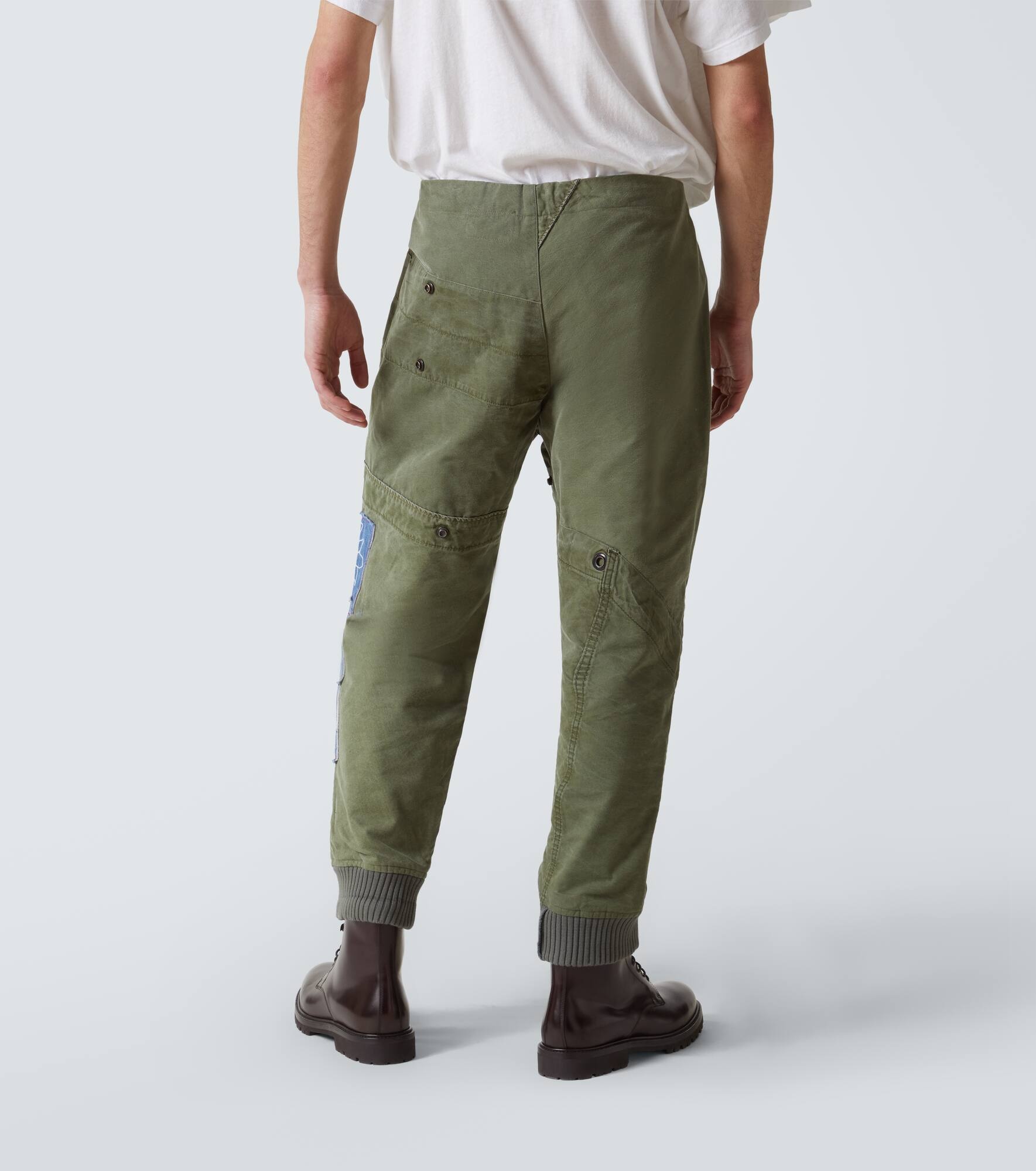 Patchwork cotton sweatpants - 4