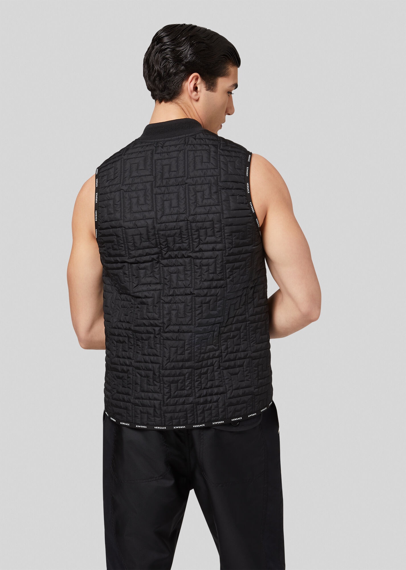 Greca Pattern Quilted Vest - 4