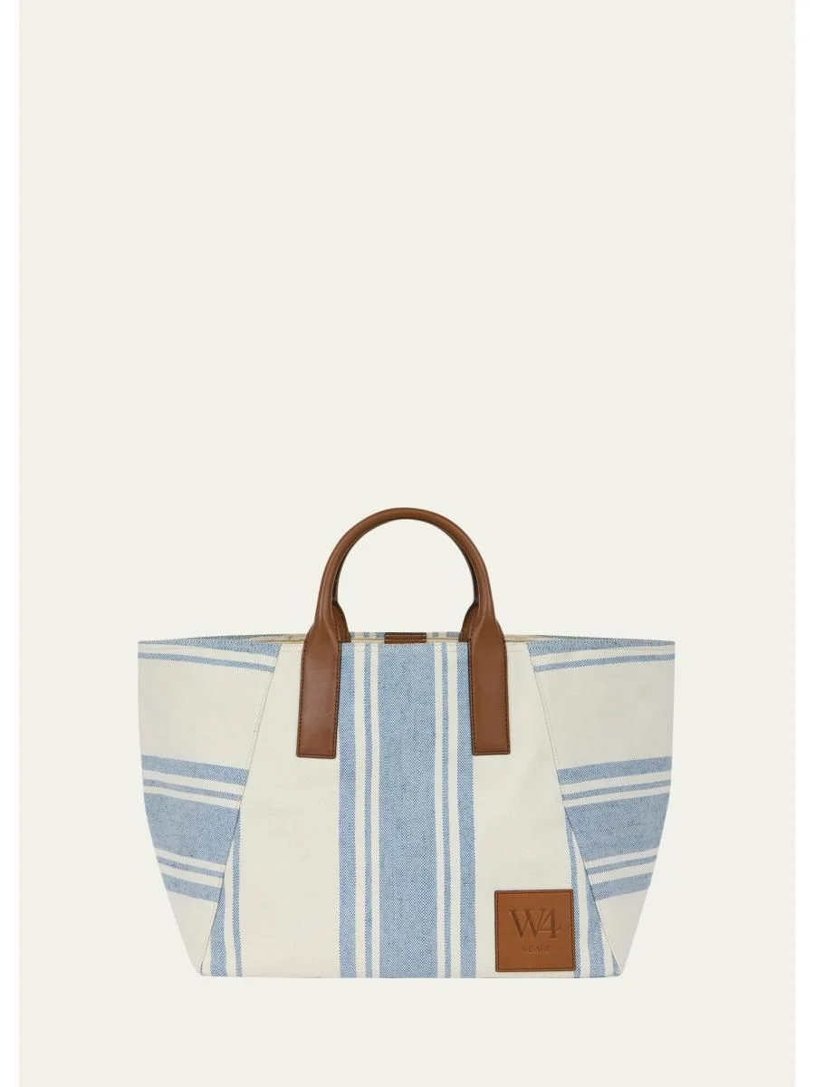 The Riviera Striped Canvas Tote Bag - 1